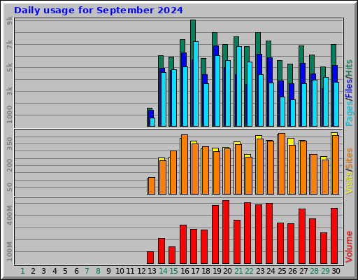 Daily usage for September 2024