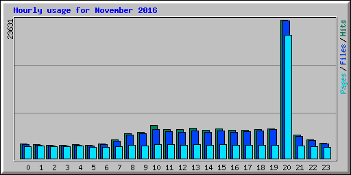 Hourly usage for November 2016