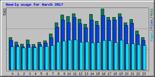 Hourly usage for March 2017