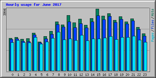 Hourly usage for June 2017