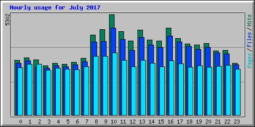 Hourly usage for July 2017