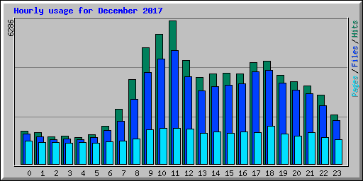 Hourly usage for December 2017