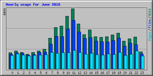 Hourly usage for June 2018