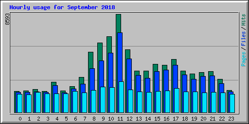 Hourly usage for September 2018