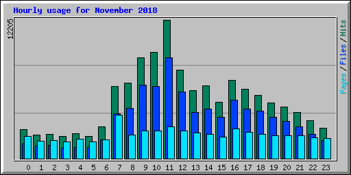 Hourly usage for November 2018